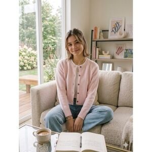 Pink Checkered Gingham Cardigan Sweater XL Coquette Dainty Soft Girl Aesthetics